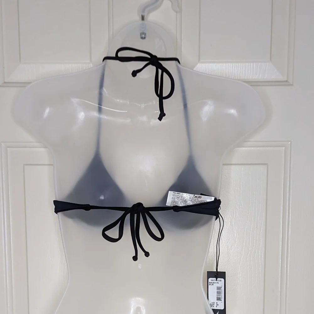 Nautica Women's‎ Swim Top Reversible Black / Navy Size 8 NWT